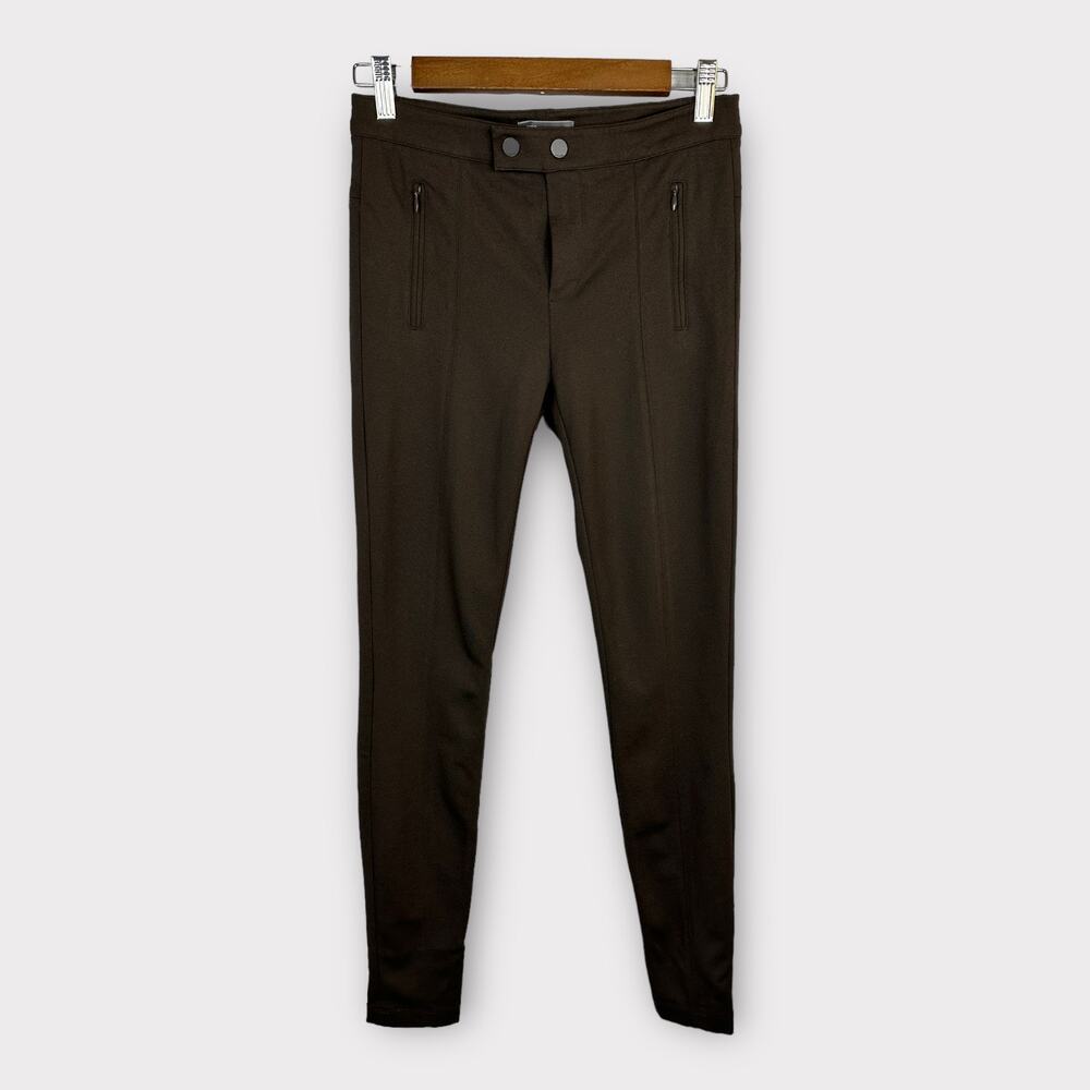 Vince Revolve Womens size 4 Ponte Ski Pant Knit Skinny Leg Brown Pants Trouser